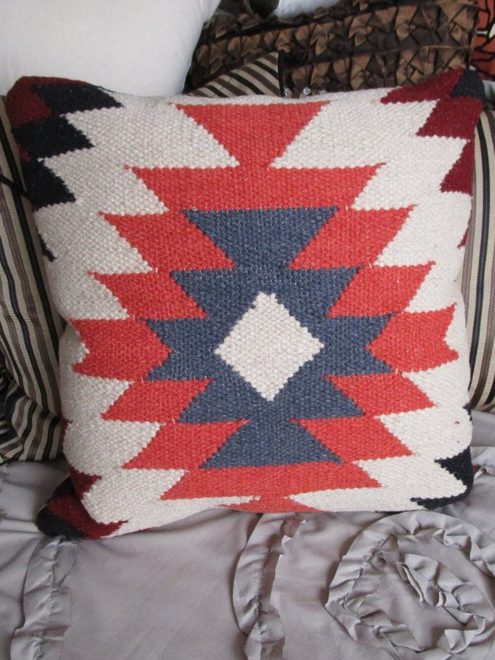 large rug woven throw pillow